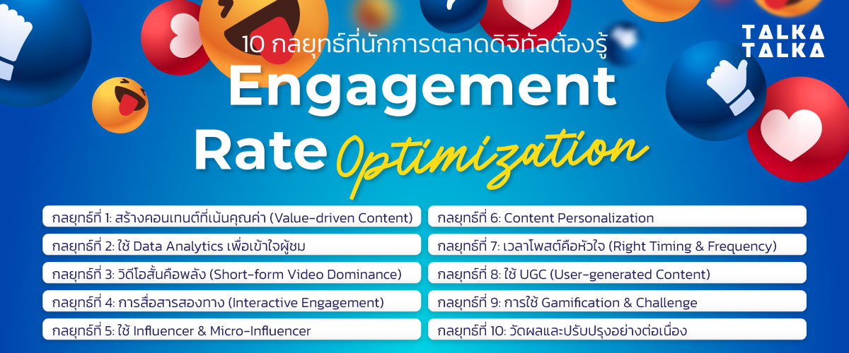 10 กลยุทธ์ Engagement Rate Optimization ที่นักการตลาดดิจิทัลควรรู้