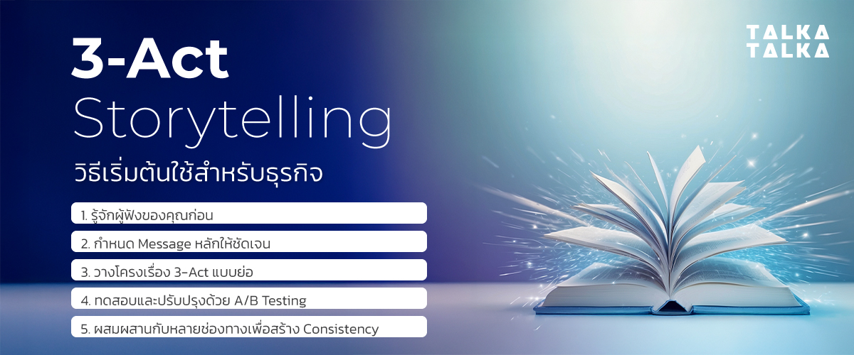 วิธีเริ่มต้นใช้ 3-Act Storytelling สำหรับธุรกิจ