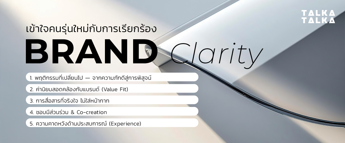 คนรุ่นใหม่กับการเรียกร้อง Brand Clarity