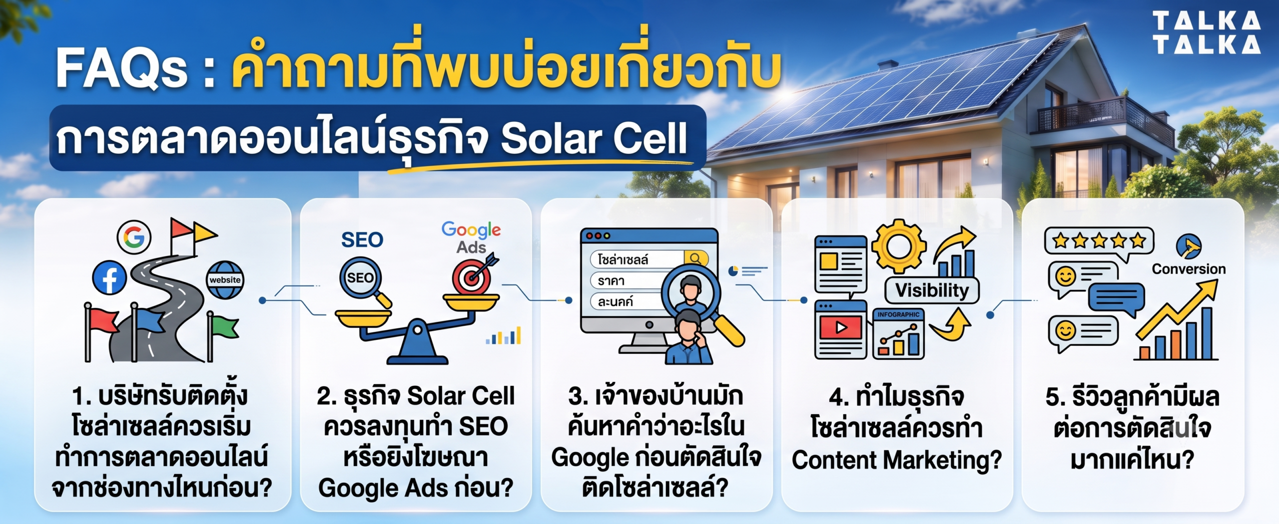 คำถามที่พบบ่อยเกี่ยวกับการทำการตลาดออนไลน์สำหรับธุรกิจ Solar Cell
