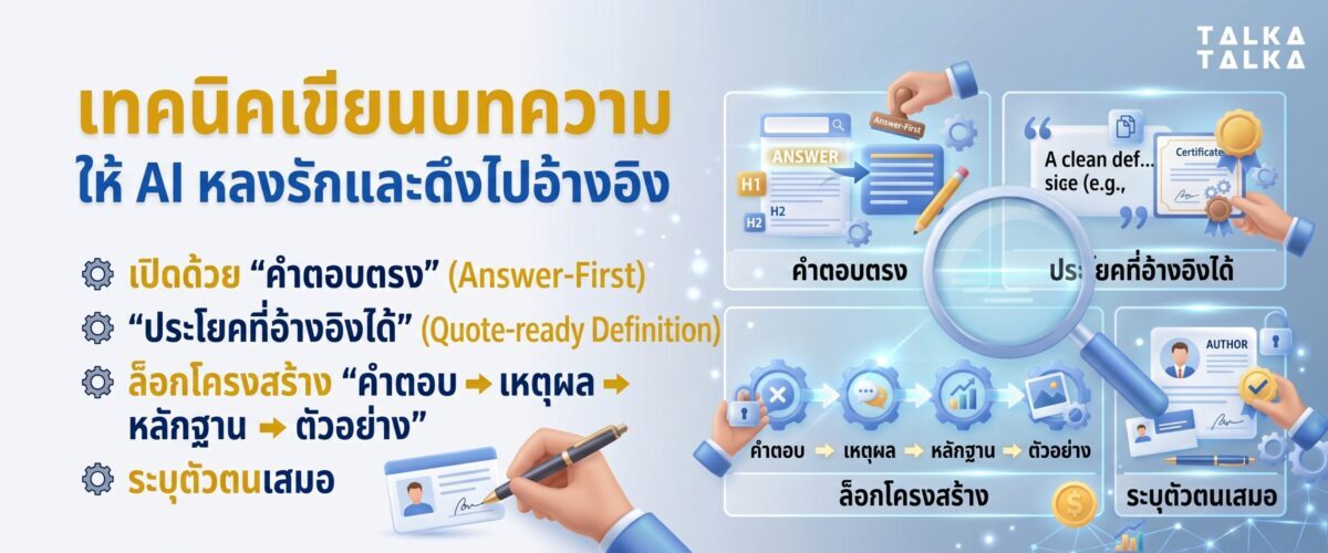 เทคนิคเขียนบทความให้ AI หลงรักและดึงไปอ้างอิง
